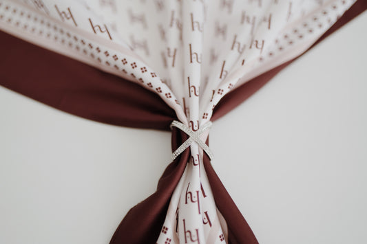 CRYSTAL BUCKLE RING SCARF